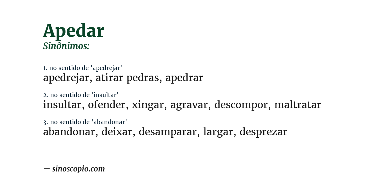 Sinônimo de apedar