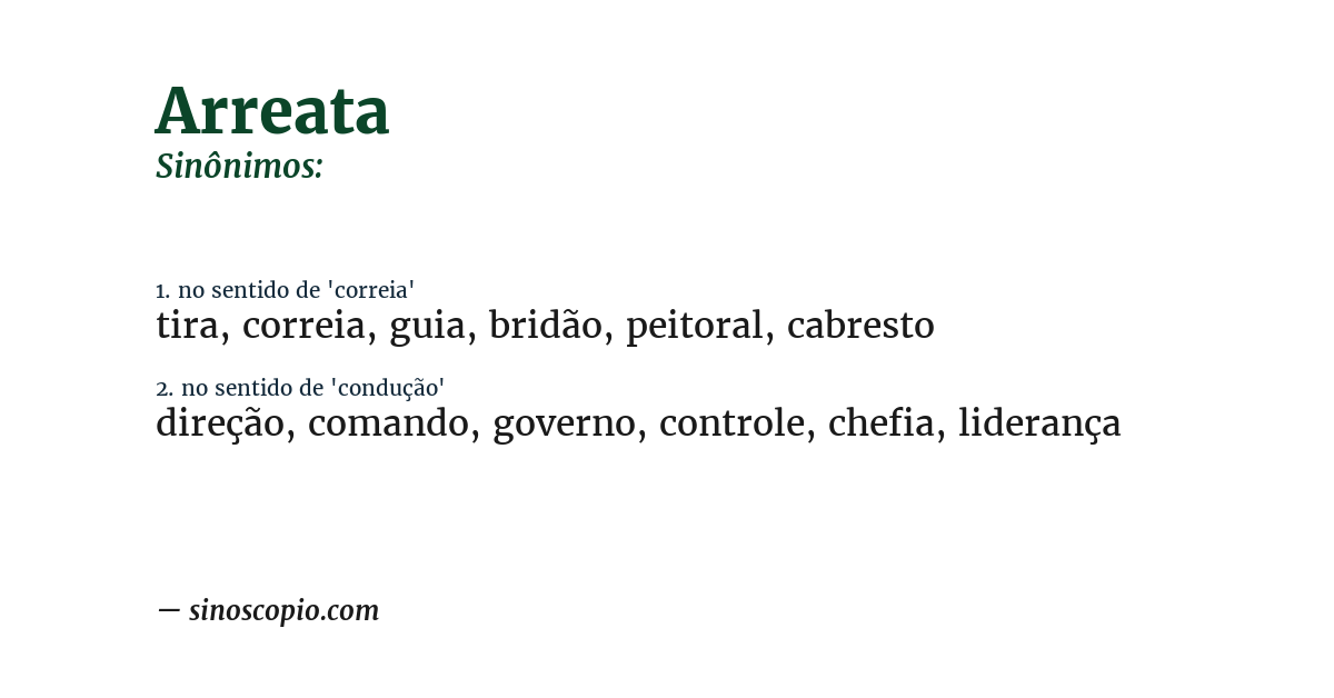 Sinônimo de arreata