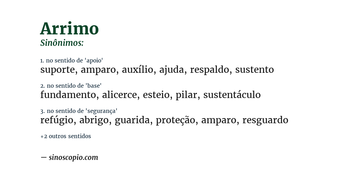 Sinônimo de arrimo