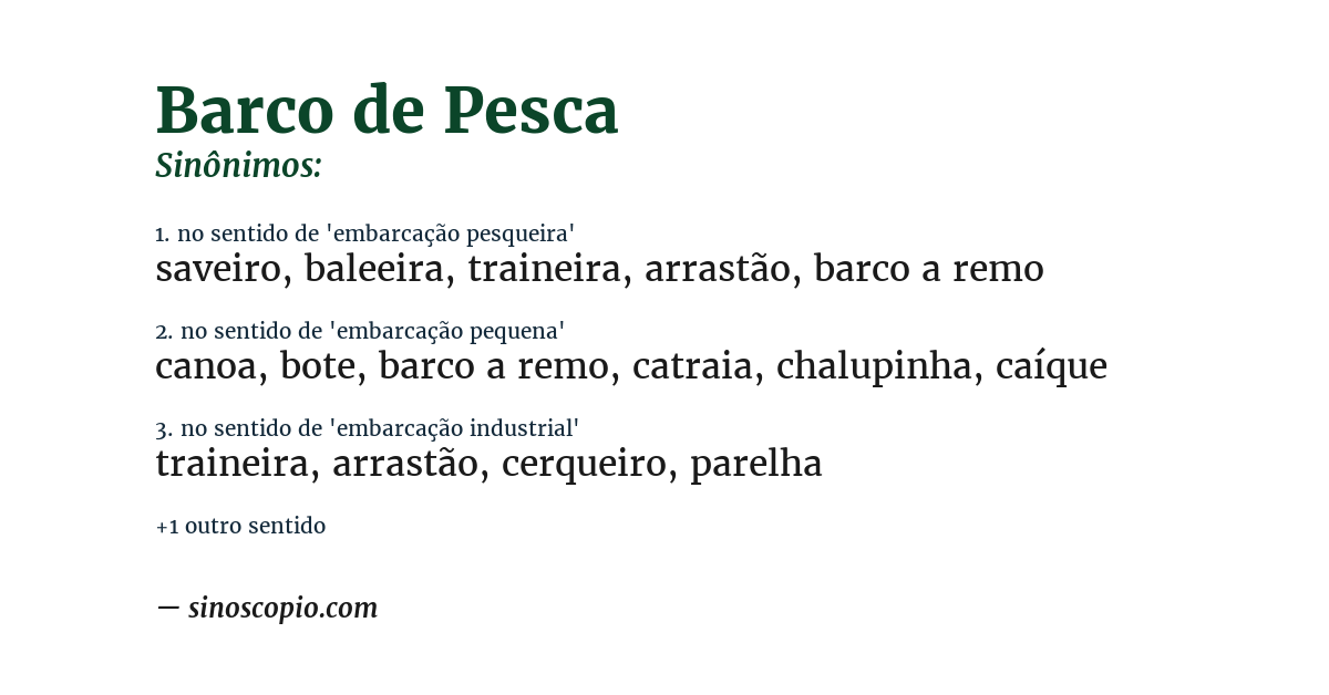 Sinônimo de barco de pesca