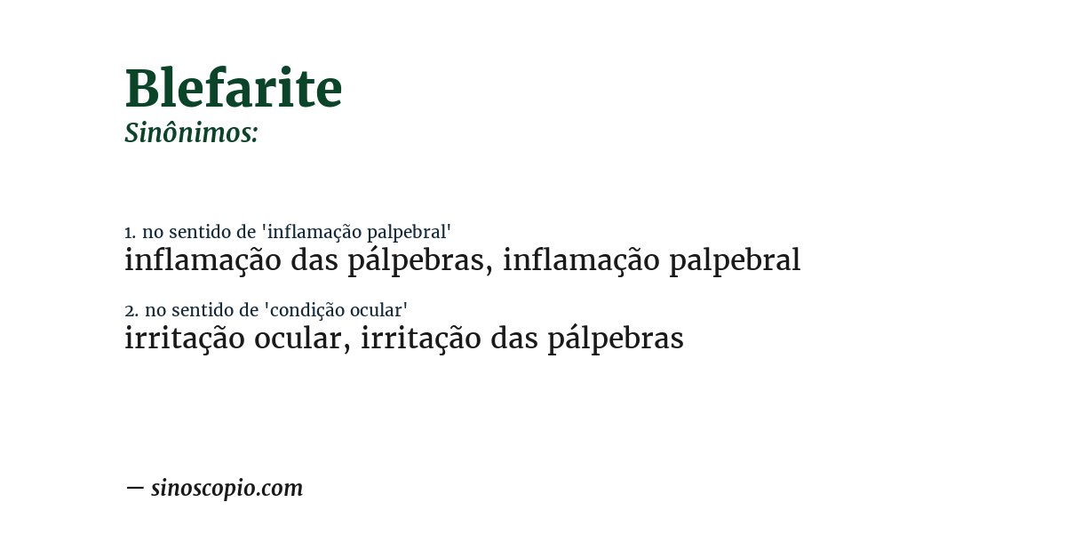Sinônimo de blefarite