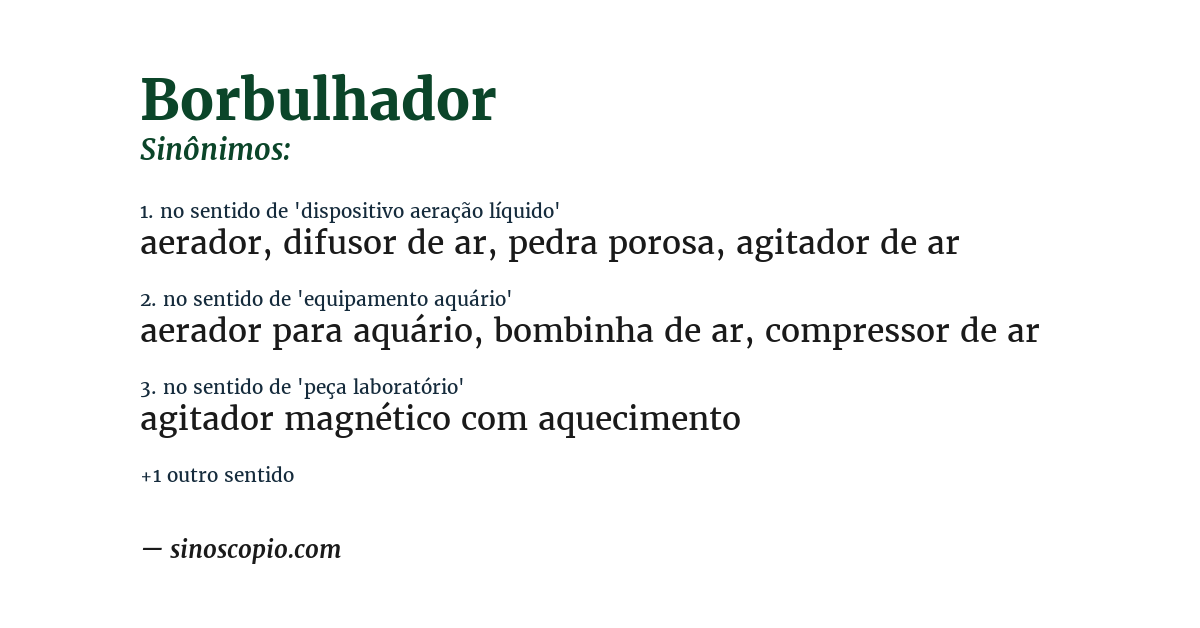 Sinônimo de borbulhador