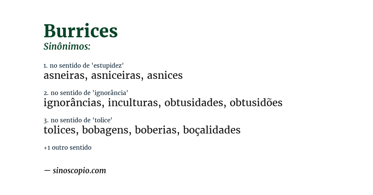 Sinônimo de burrices