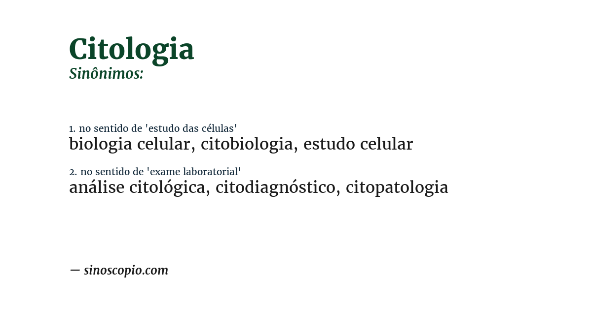 Sinônimo de citologia