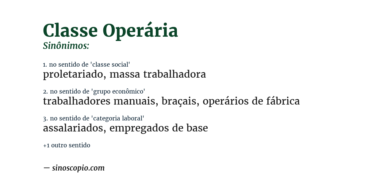 Sinônimo de classe operária