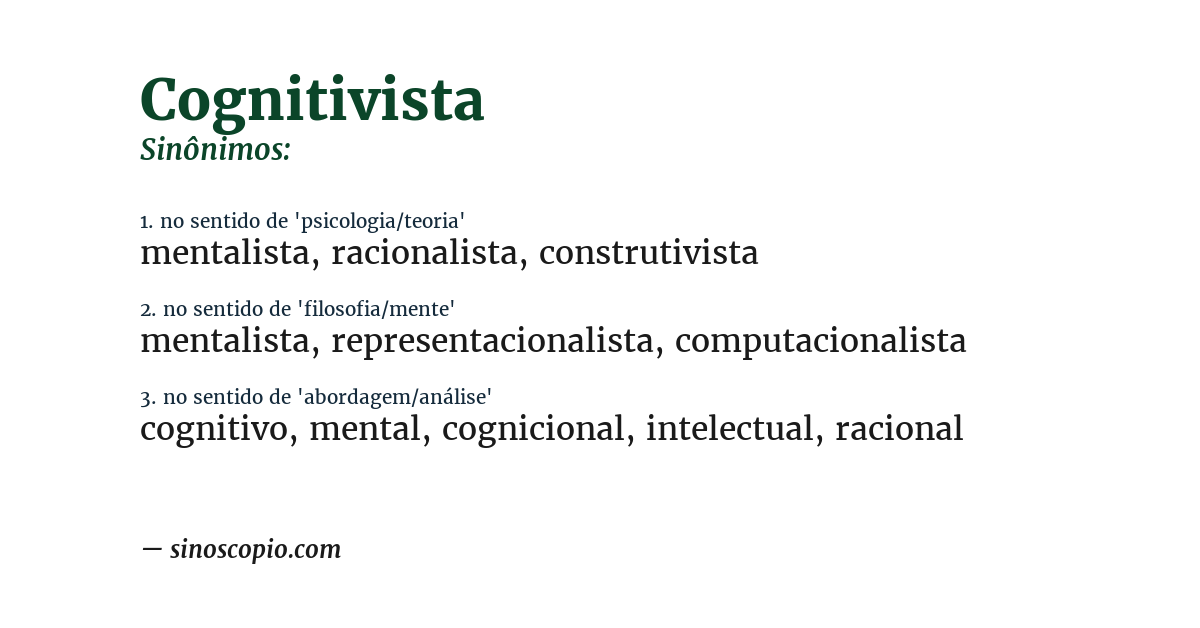 Sinônimo de cognitivista