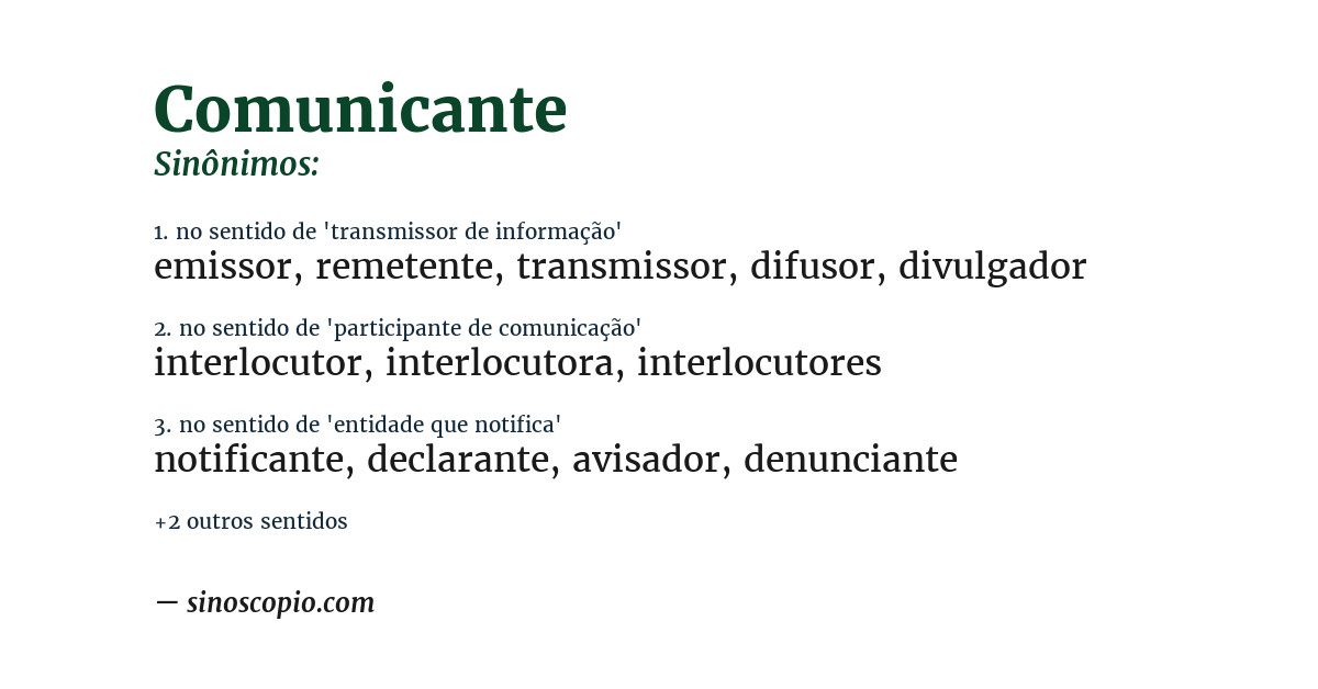 Sinônimo de comunicante