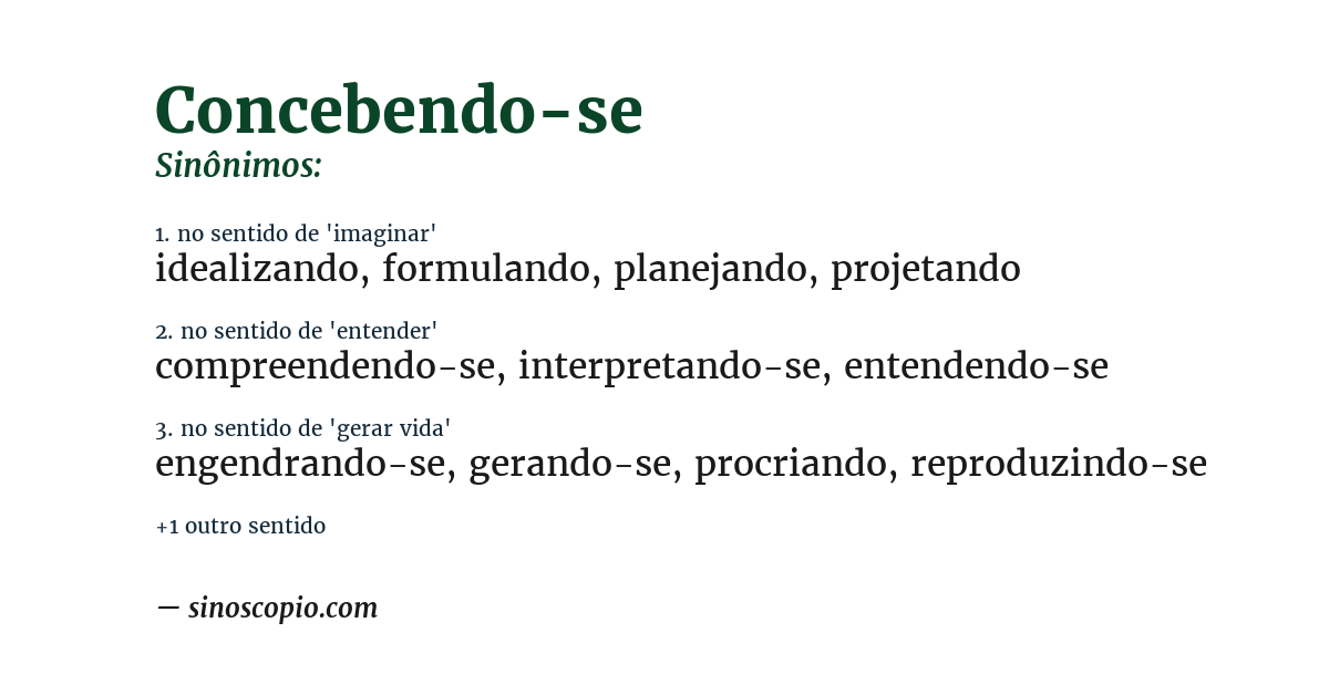 Sinônimo de concebendo-se