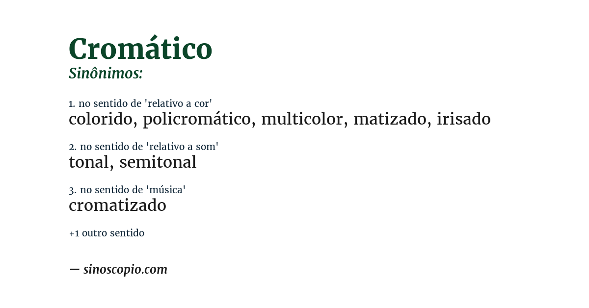 Sinônimo de cromático