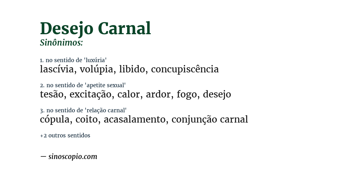 Sinônimo de desejo carnal
