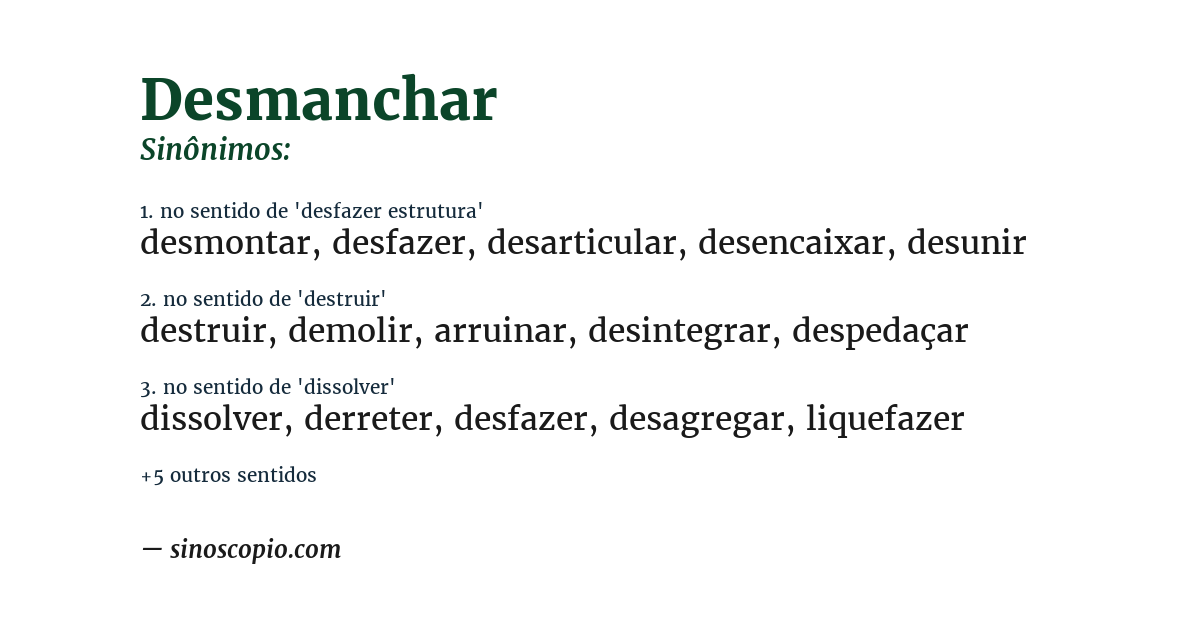 Sinônimo de desmanchar