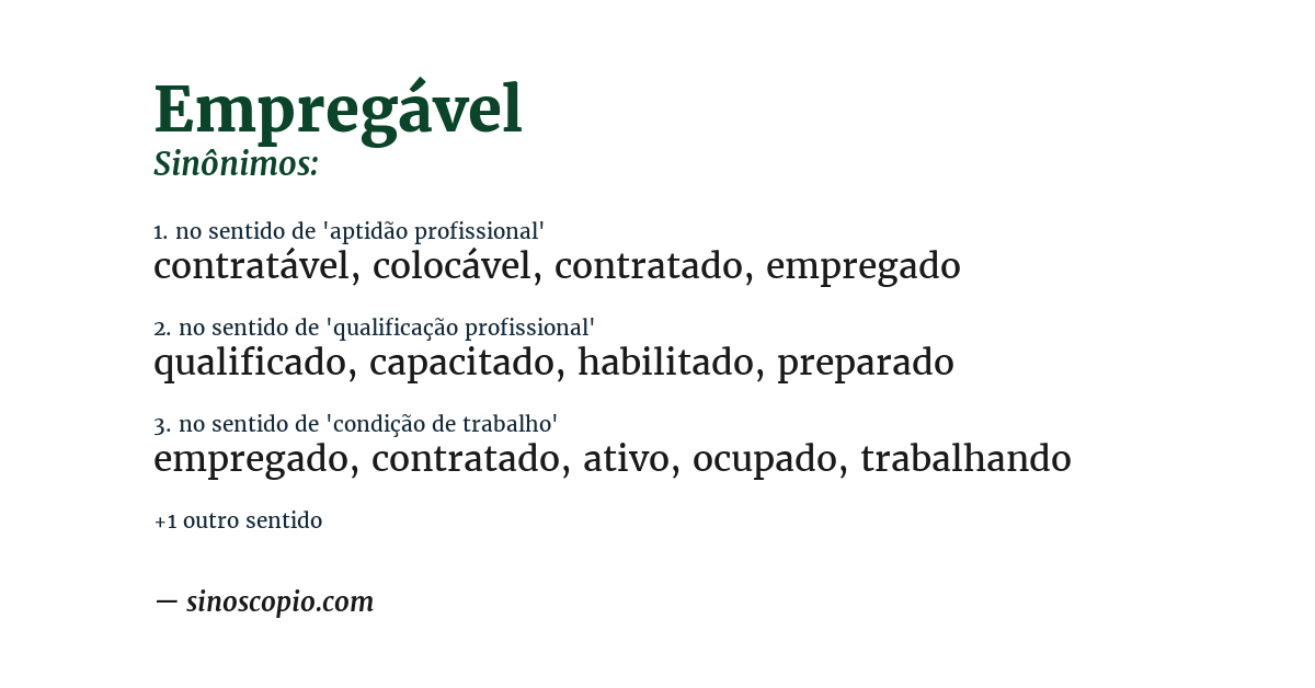 Sinônimo de empregável