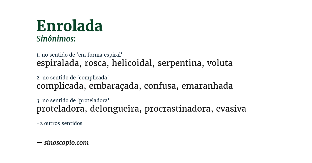 Sinônimo de enrolada