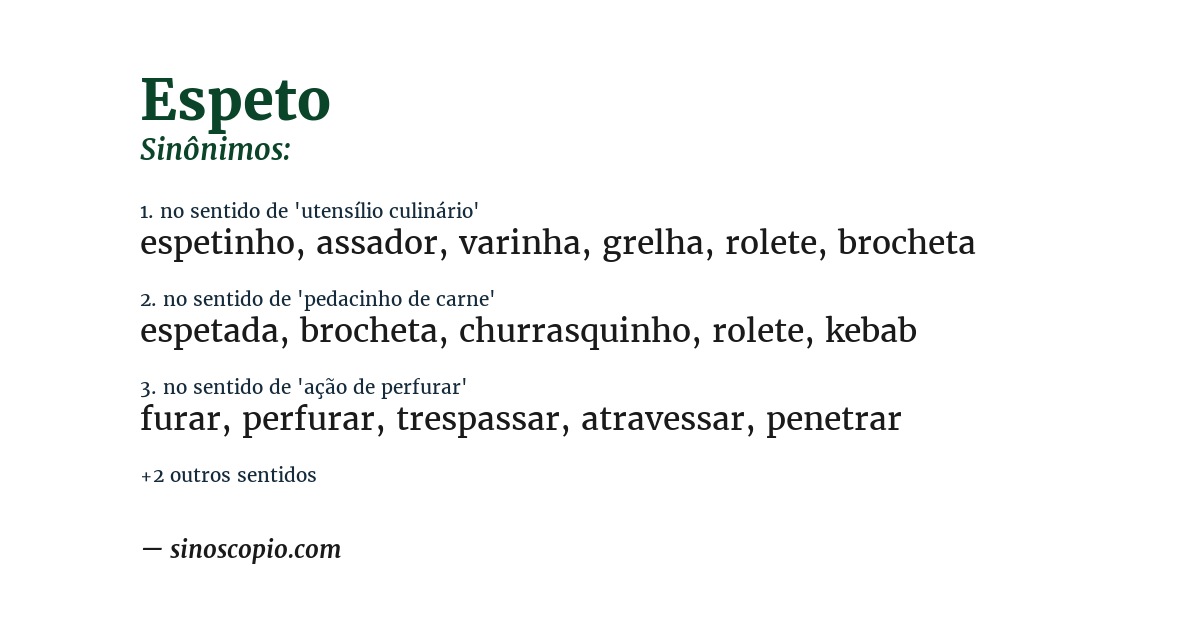 Sinônimo de espeto