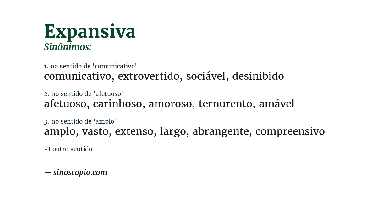 Sinônimo de expansiva