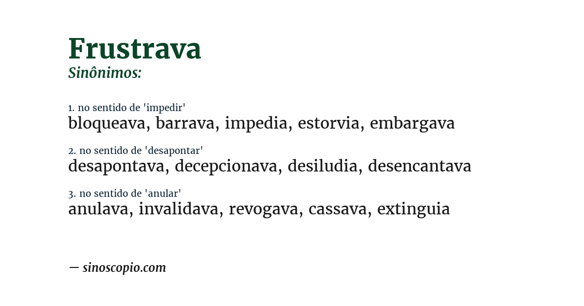 Sinônimo de frustrava