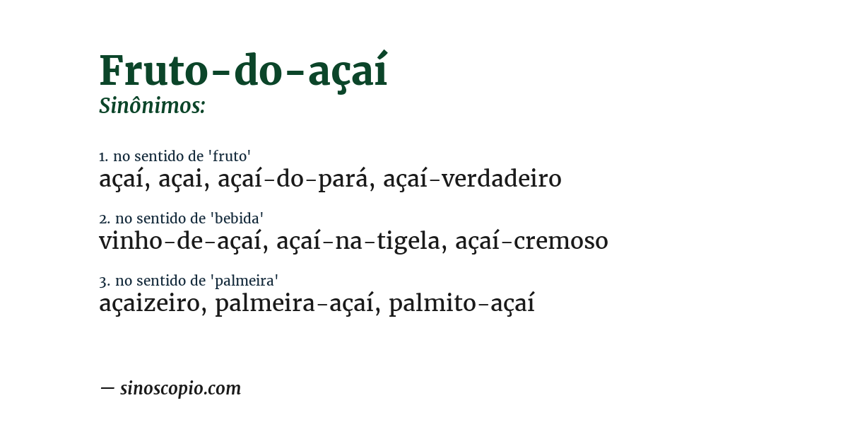 Sinônimo de fruto-do-açaí