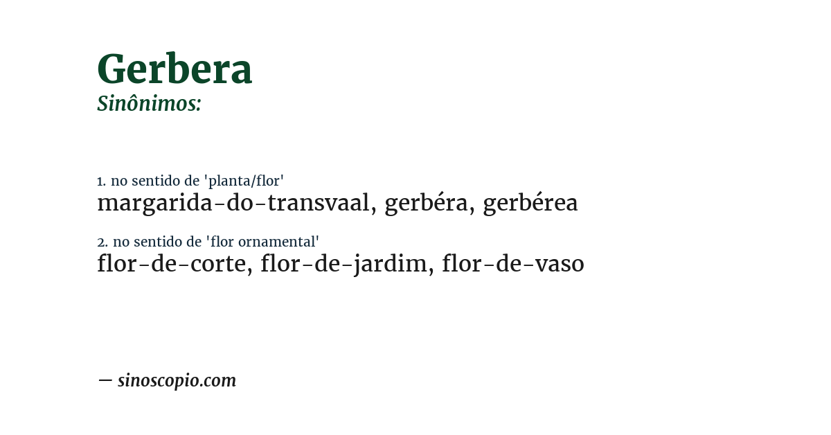 Sinônimo de gerbera