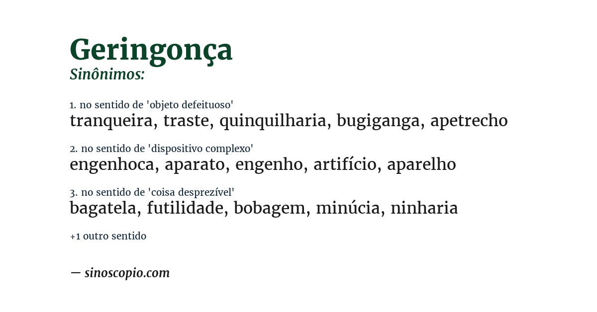 Sinônimo de geringonça