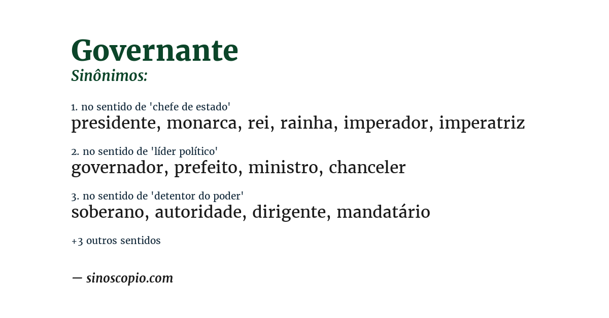 Sinônimo de governante