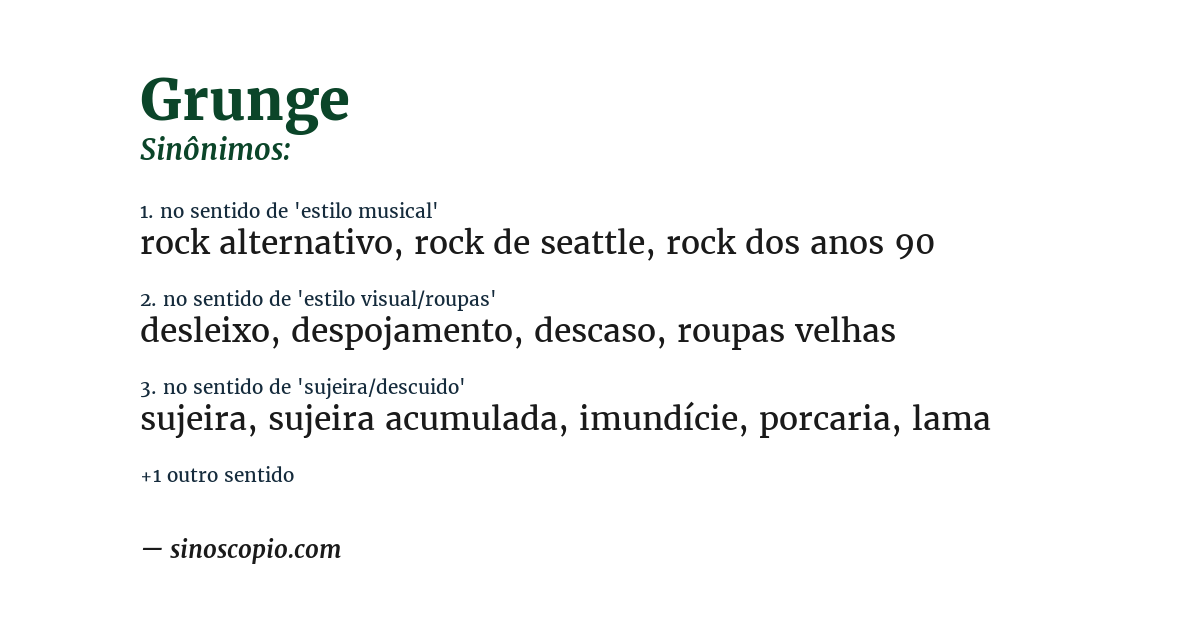 Sinônimo de grunge