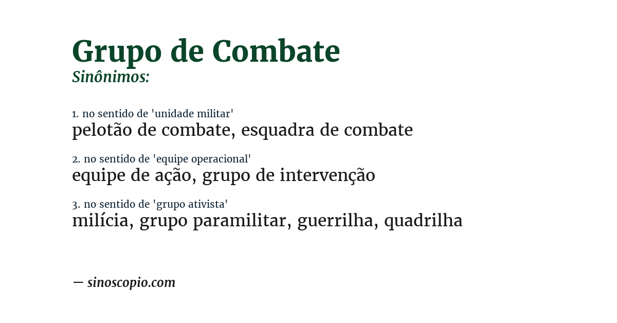 Sinônimo de grupo de combate