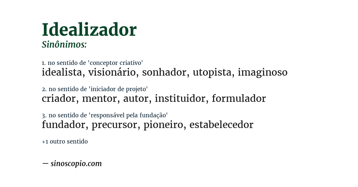 Sinônimo de idealizador