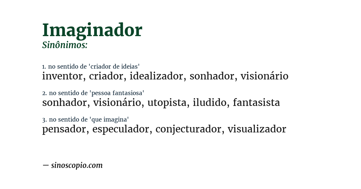 Sinônimo de imaginador