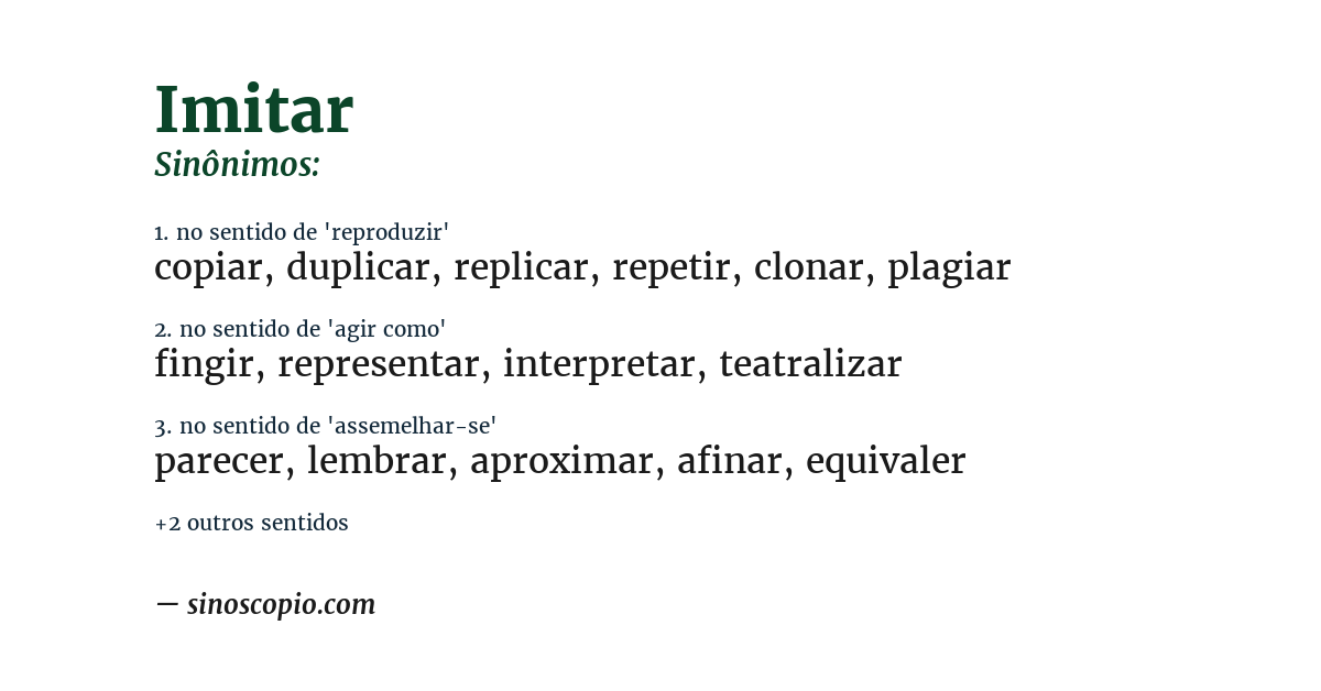 Sinônimo de imitar