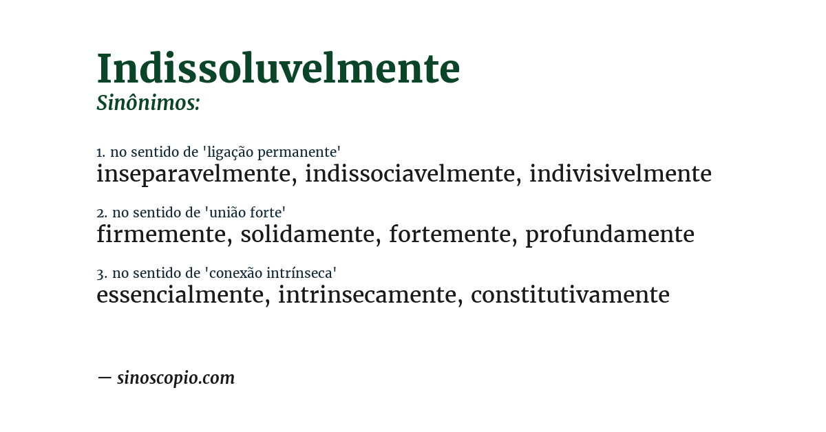 Sinônimo de indissoluvelmente