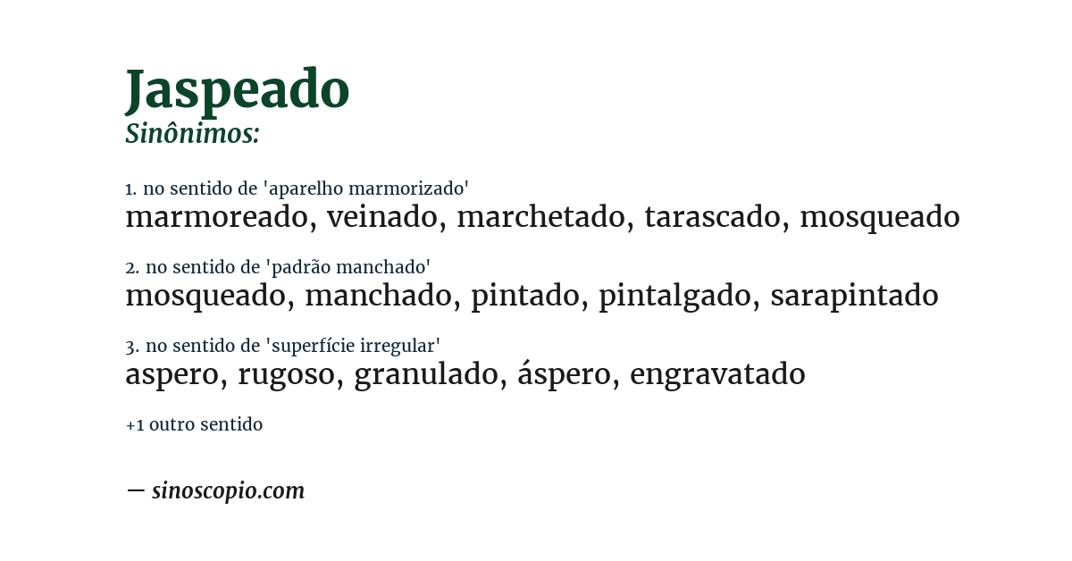 Sinônimo de jaspeado