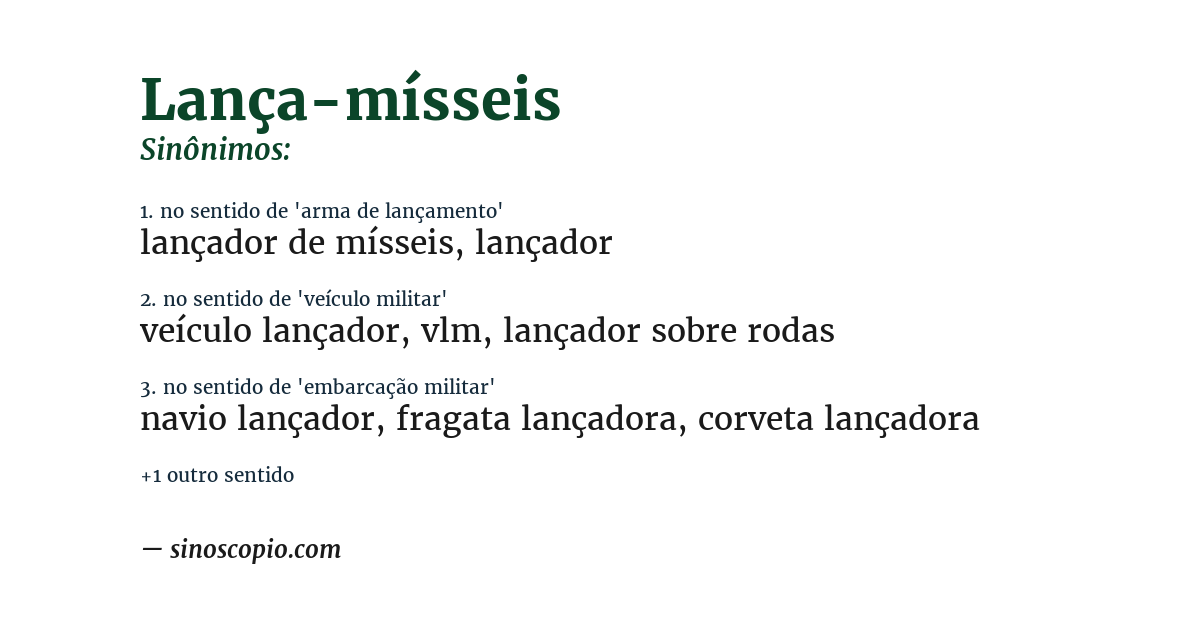 Sinônimo de lança-mísseis