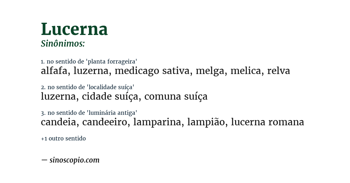Sinônimo de lucerna