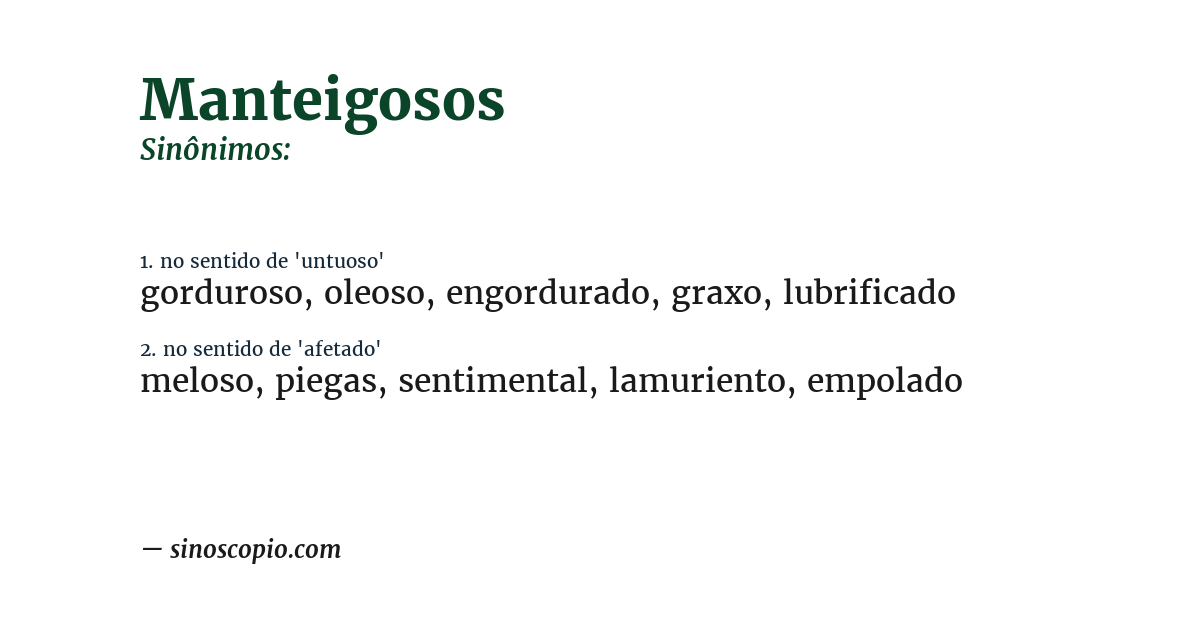 Sinônimo de manteigosos