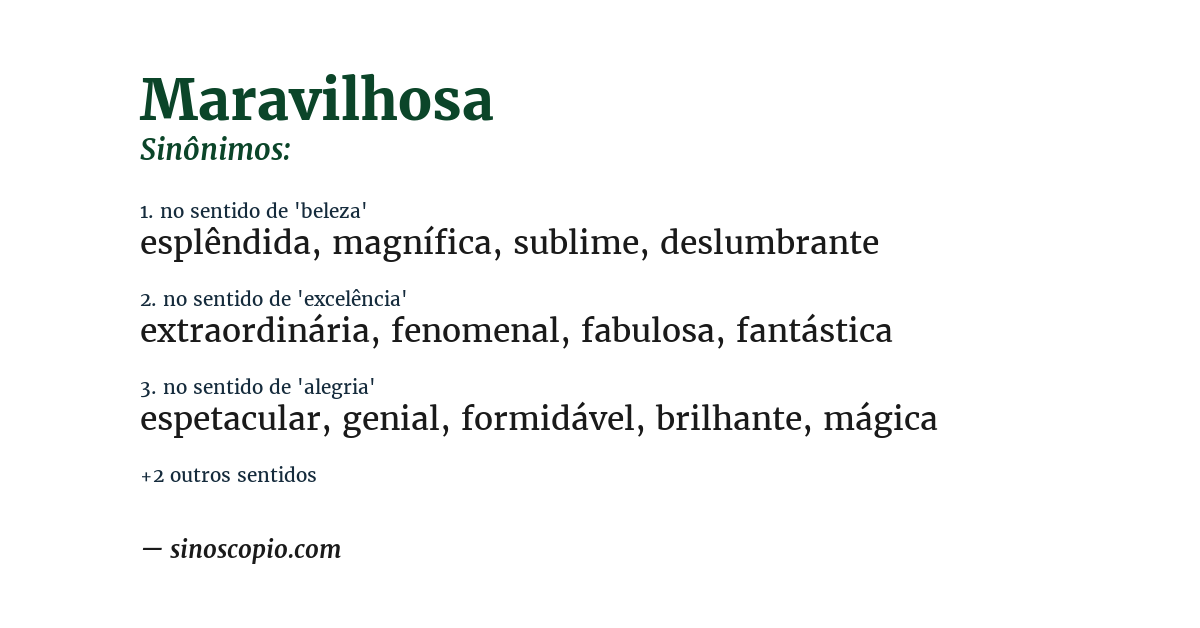 Sinônimo de maravilhosa