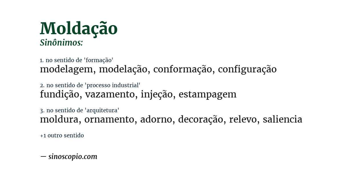 Sinônimo de moldação