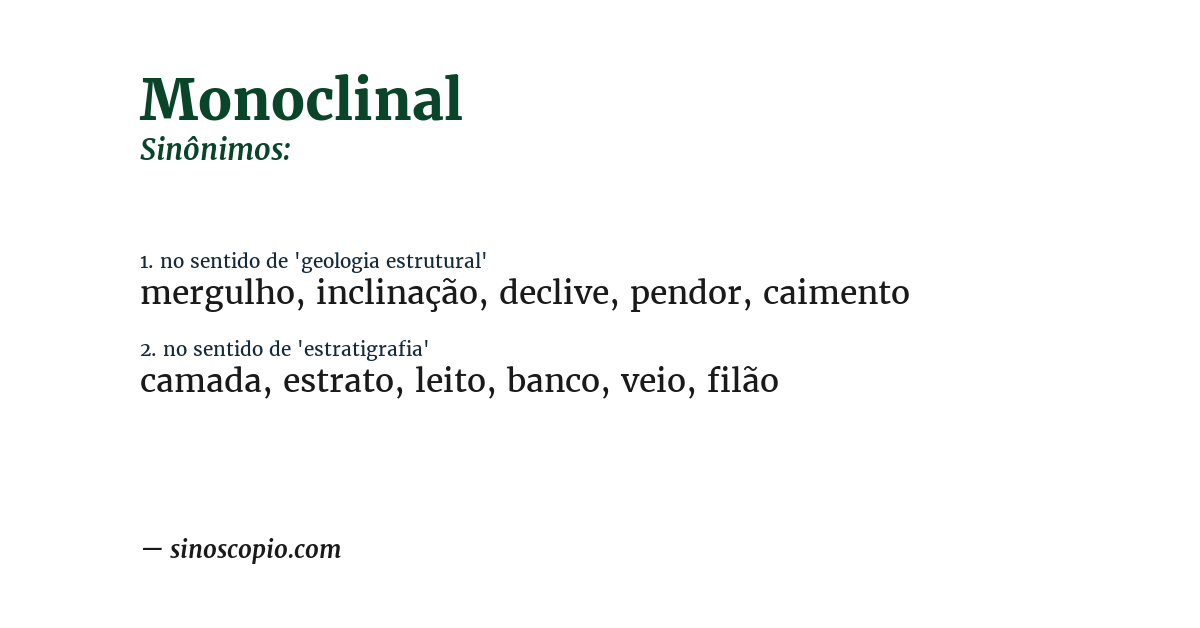 Sinônimo de monoclinal