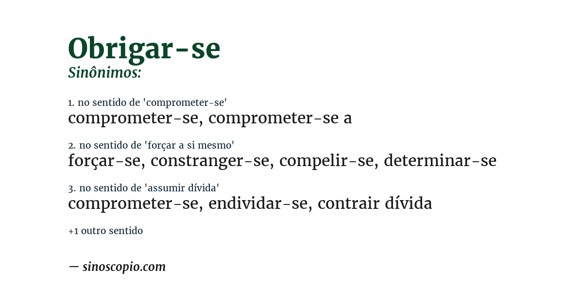 Sinônimo de obrigar-se