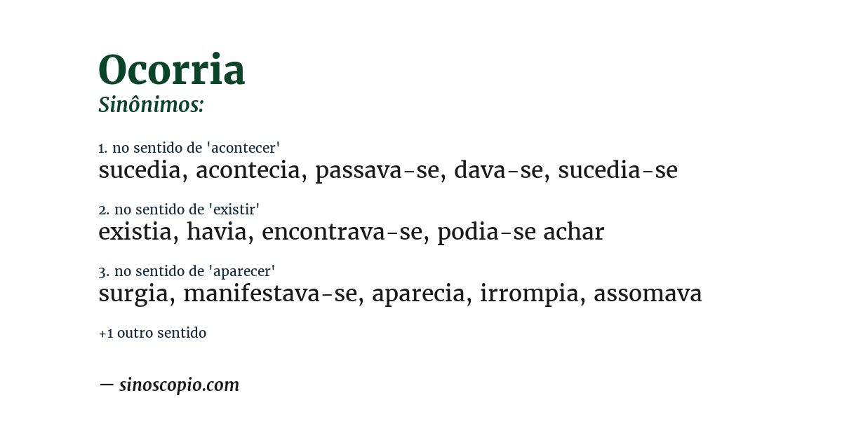Sinônimo de ocorria