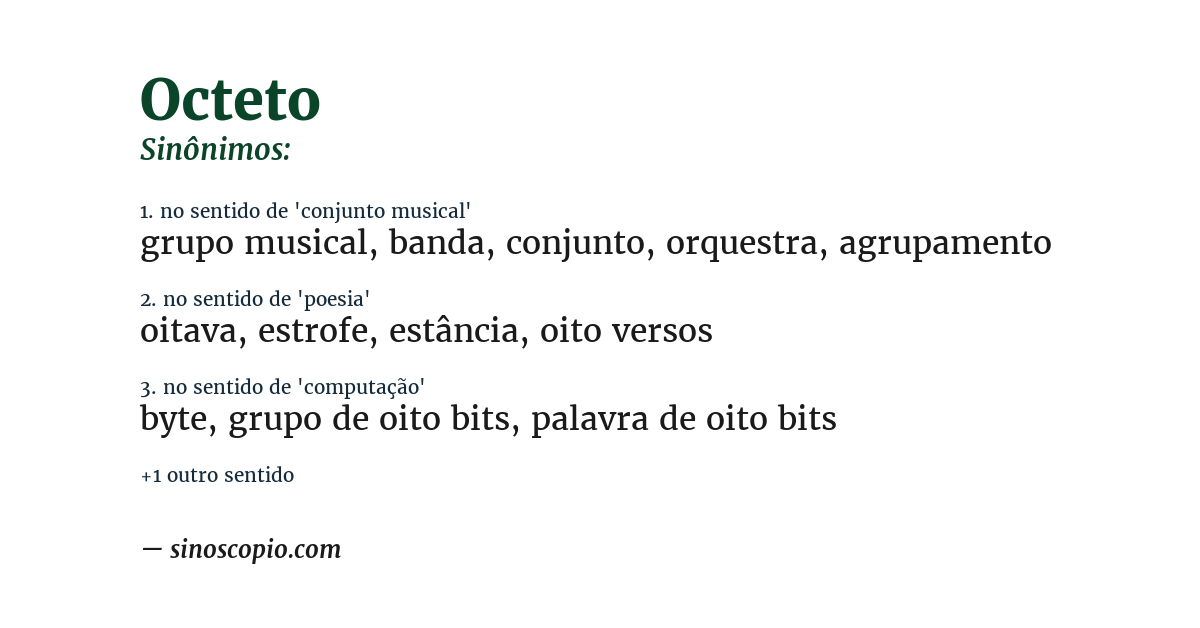 Sinônimo de octeto
