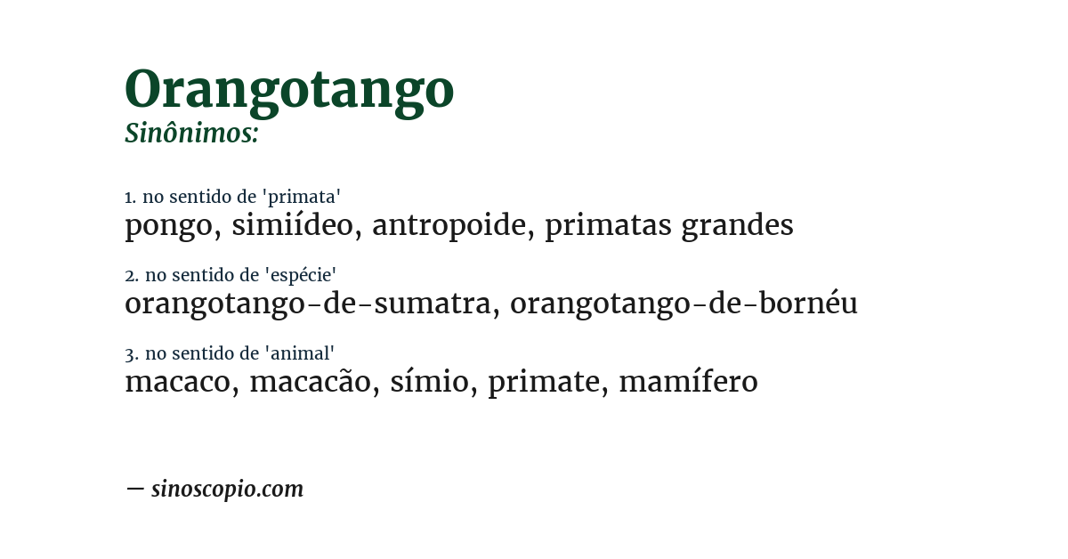 Sinônimo de orangotango