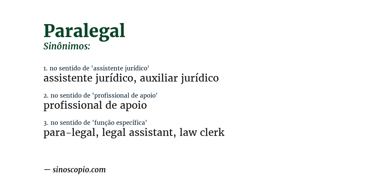 Sinônimo de paralegal