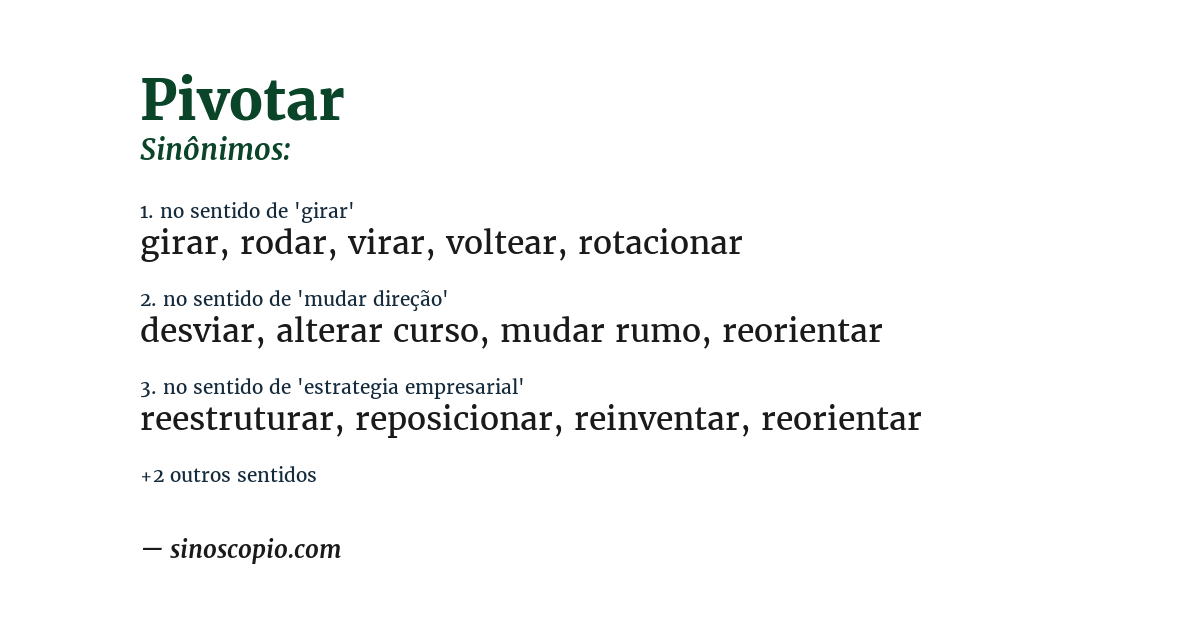 Sinônimo de pivotar