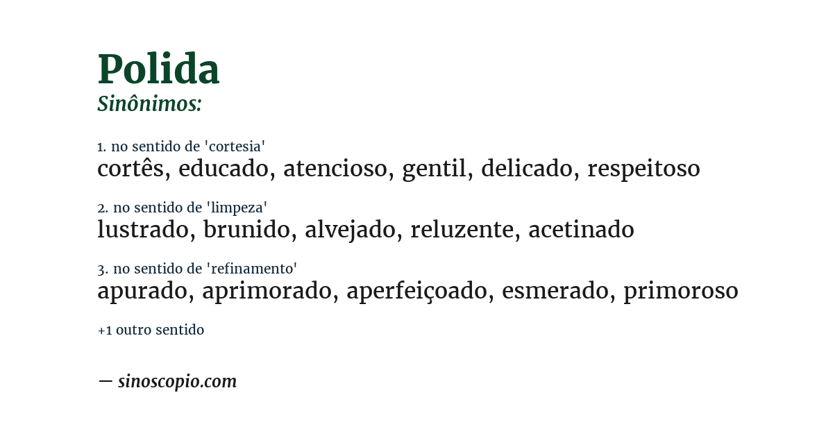 Sinônimo de polida