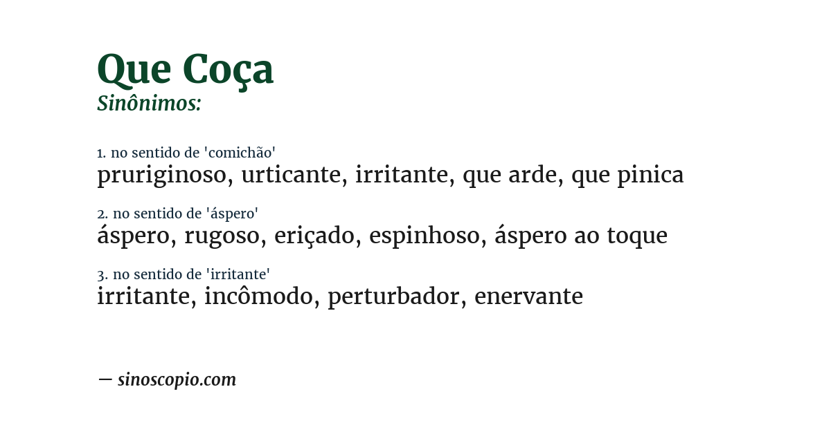 Sinônimo de que coça