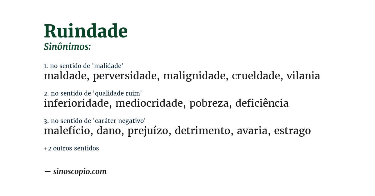Sinônimo de ruindade