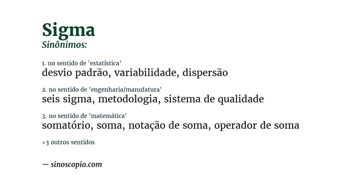 Sinônimo de sigma