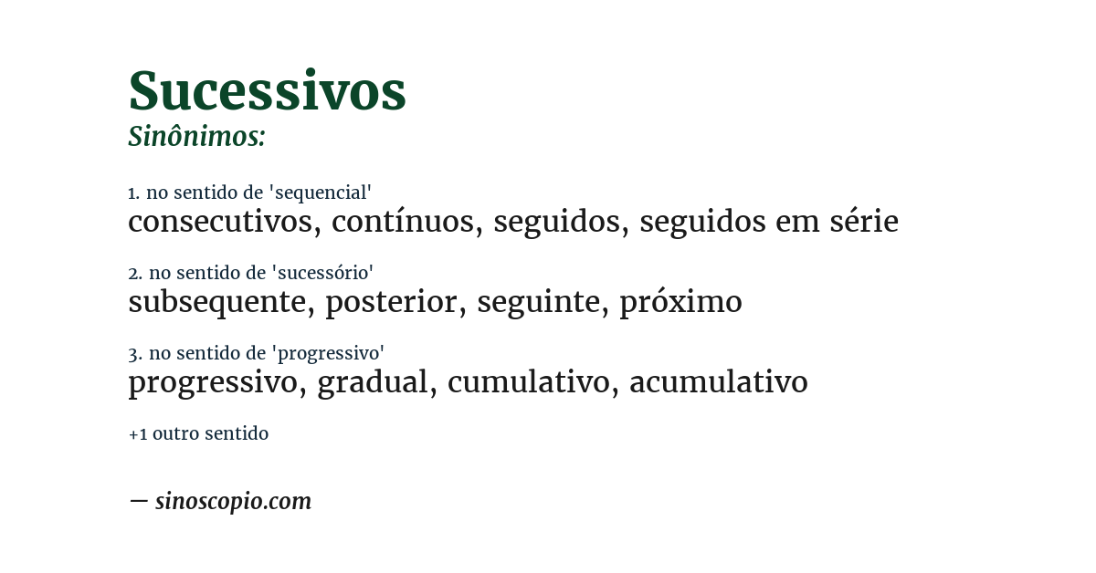 Sinônimo de sucessivos