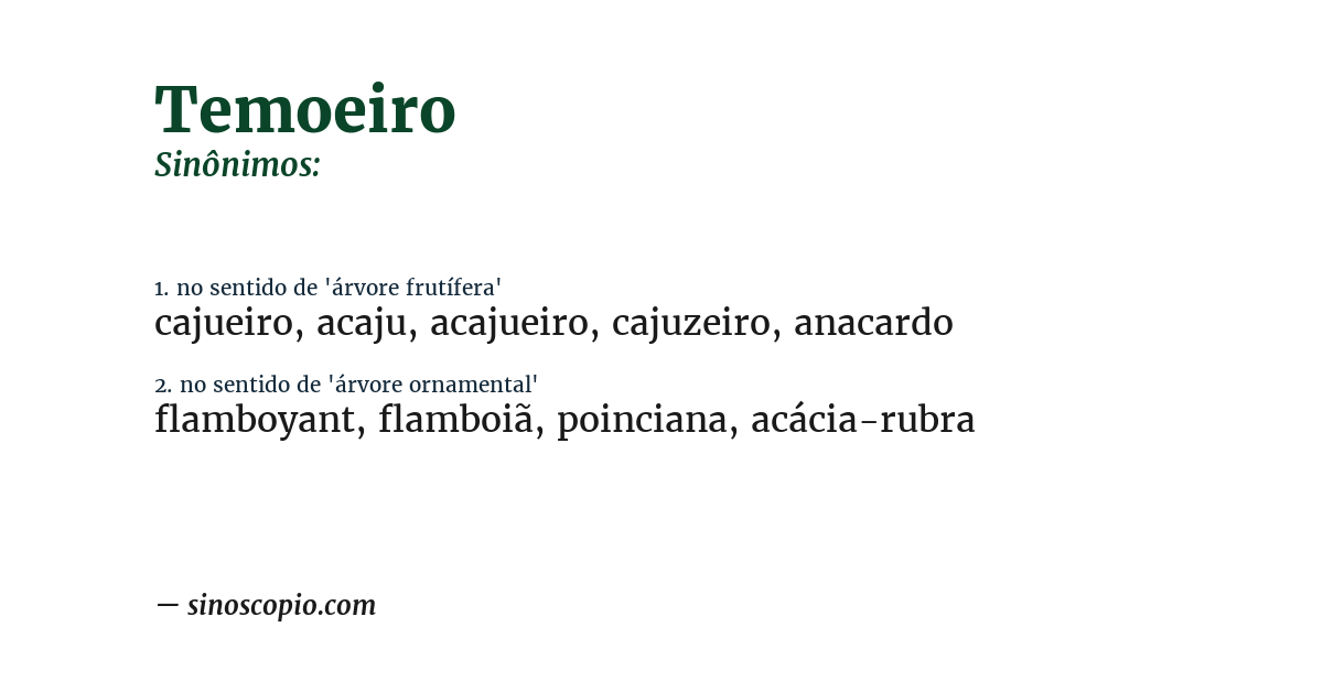 Sinônimo de temoeiro