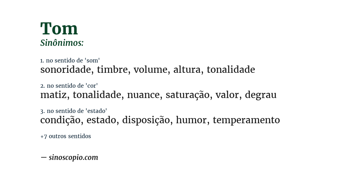 Sinônimo de tom